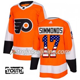 Philadelphia Flyers tröja Wayne Simmonds 17 Adidas 2017-2018 Orange USA Flag Fashion Authentic - NHL Tröjor Barn
